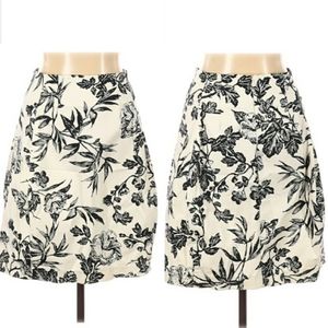 Joe Fresh Black and White Pencil Tulip Floral Skirt Size 14